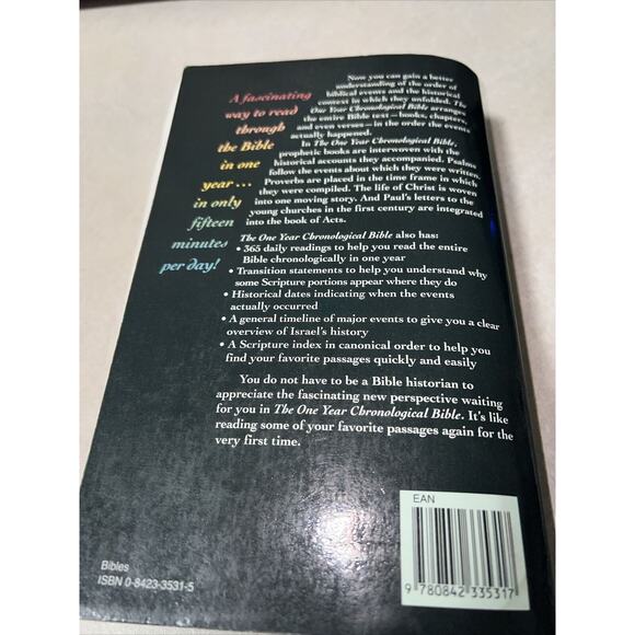 The One Year Chronological Bible NLT Paperback Tyndale New Living Translation - Picture 8 of 15